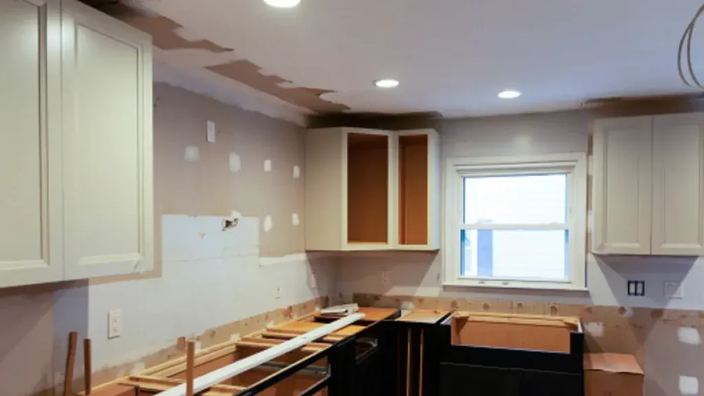 Kitchen remodel with drywall repair