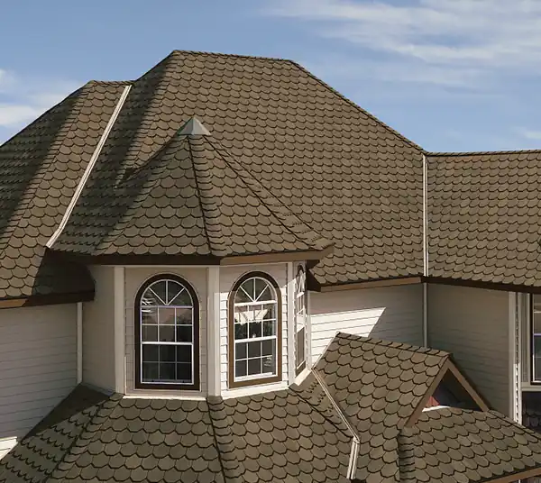 Carriage house asphalt shingle roof