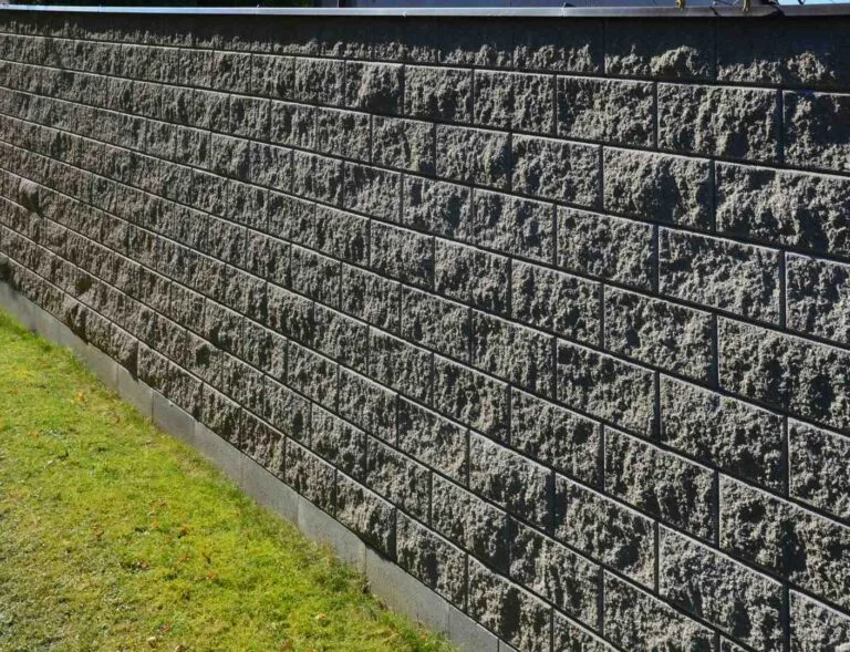 Concrete block retaining walls