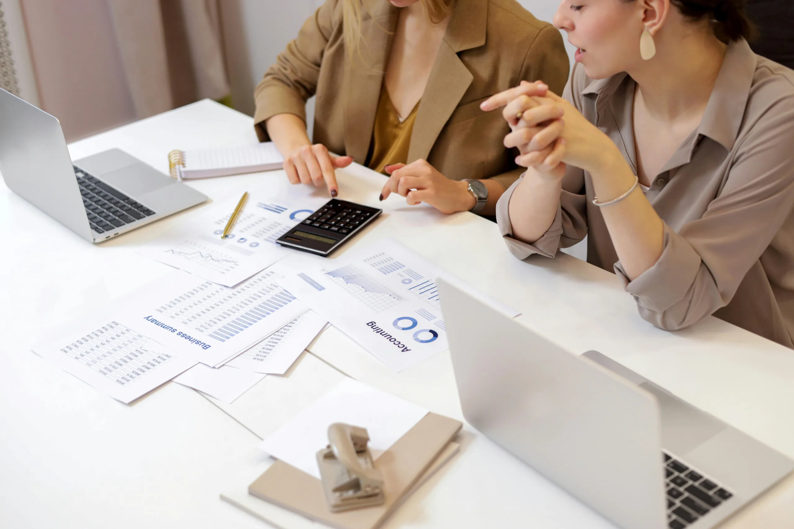 Reviewing financial charts